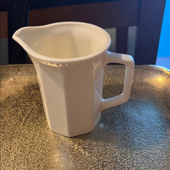 Vintage Pitcher Creamer Other - #1371: “4X3”Elegant White Ceramic Pitcher Creamer .
